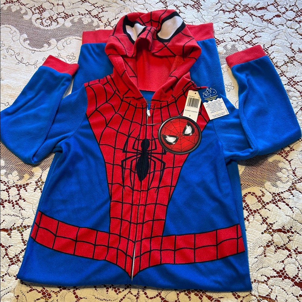 Marvel Spider-Man Boys/Unisex Blanket Sleeper One Piece Zipper NWT 8 Never Worn